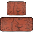 thumbnail image 2 of SKYSONIC Vintage Wine Bottle Kitchen Rugs 2 Pieces, Bunch of Grapes Floor Mat Room Area Rug Washable Carpet Perfect for Living Room Bedroom Entryway, 2 of 7