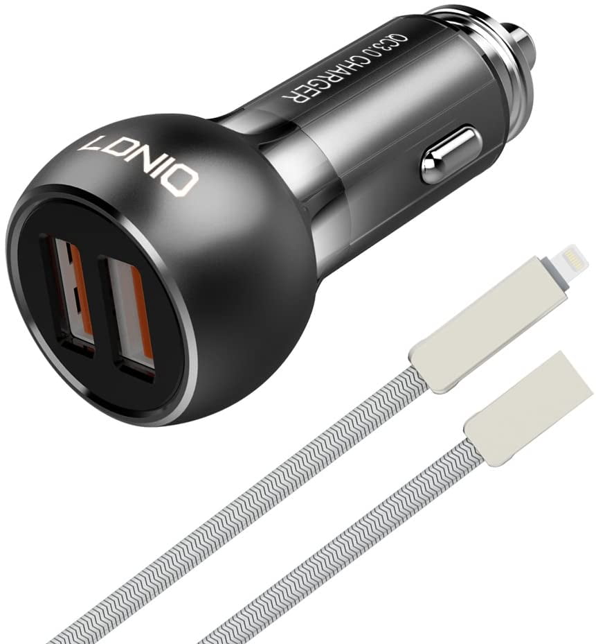 LDNIO Car Charger,2 Port USB Car Charger for iPhone X/8/6S/6 Plus/5S/SE