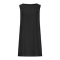 thumbnail image 4 of mfyjkho Vestidos para mujer, Vestido informal sin mangas con cuello redondo y color liso para mujer Vestidos festivos para mujer xl, 4 of 6