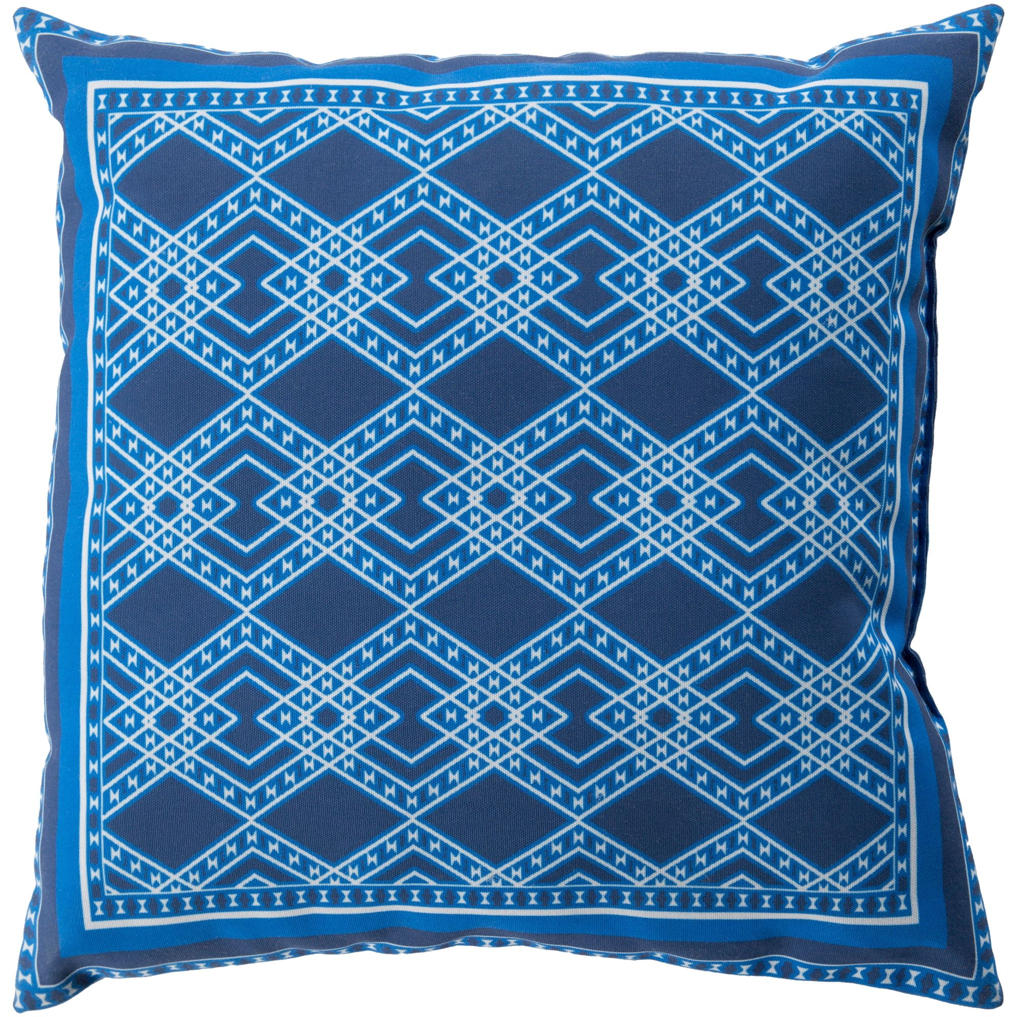 18" Navy Blue Geometric Square Throw Pillow Cover