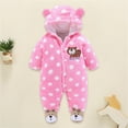 thumbnail image 2 of Hwmodou Boys Jumpsuits Unisex Fuzzy Flannel Baby Jumpsuit Clothes Thickened Baby Crawling Clothes Out Wear Warm Clothes Fall Winter Baggy Onesies,6-9M, 2 of 3