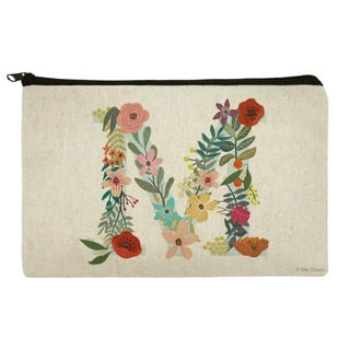  meetyours Initial Tote Bag and Letter Cosmetic Bag