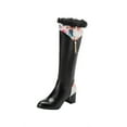 thumbnail image 2 of Jyeity Girls Fashion Plus-size Boots With Raised Printed Round Toe Thigh-high Boots Women'S Over-The-Knee Boots Black Size 43(US:9.5), 2 of 8