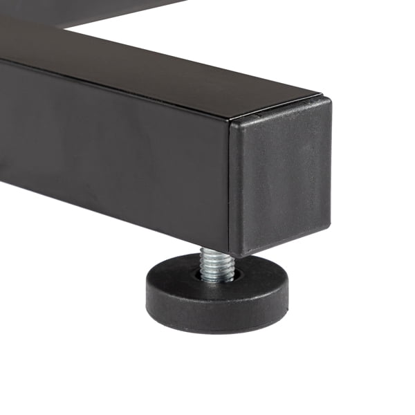 Black Wood Grain P2 15MM Particle Board Adjustable Computer Desk - 3 USB + 2 AC Outlets, for Students & Office Use