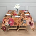 thumbnail image 3 of Pioneer Flower Floral Print Pattern Square Tablecloth,Waterproof Square Table Cover,Wipeable Spillproof Washable Table Cover for Home Kitchen Party Decor 42"X42"(107x107cm), 3 of 6
