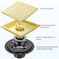 thumbnail image 2 of 4 Inch 6 Inch 304 Stainless Steel Square Shower Floor Drain With Flange Gold, 2 of 7