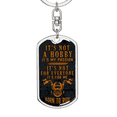 thumbnail image 5 of It's Not A Hobby Biker Keychain Stainless Steel or 18k Gold Dog Tag Keyring, 5 of 16