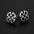thumbnail image 3 of GKNET Men Unisex Black Iron Cross Stud Earrings Punk Gothic Delicate Jewelry Stainless Steel, 3 of 3
