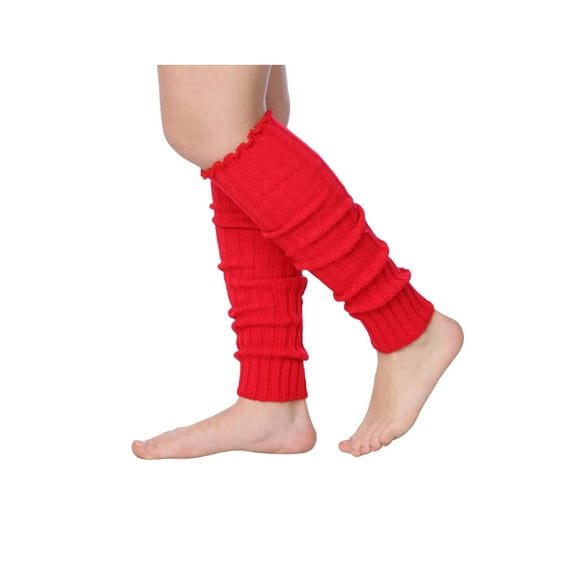 Isadora Paccini 80s Women's Ribbed Leg Warmers for Party Sports Accessories LW48-RED
