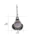 thumbnail image 2 of 925 Silver Fish Hook Earrings Round Moonstone Charm, 2 of 3