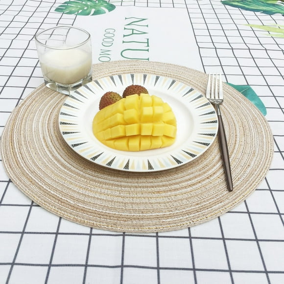 Meitianfacai Table Mat Placemat, Round Circle Placemats Table Place Mats Kitchen Dinner Table Heat Pads 35cm