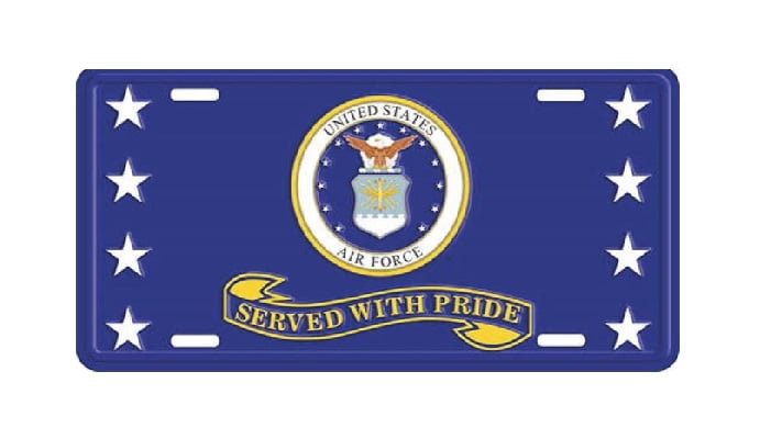 United States Air Force Served With Pride License Plate Wall Sign Tag FAST SHIP