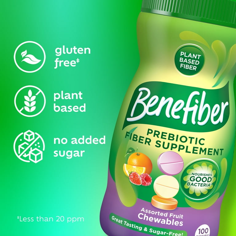 Benefiber Chewable Prebiotic Fiber Supplement Tablets for