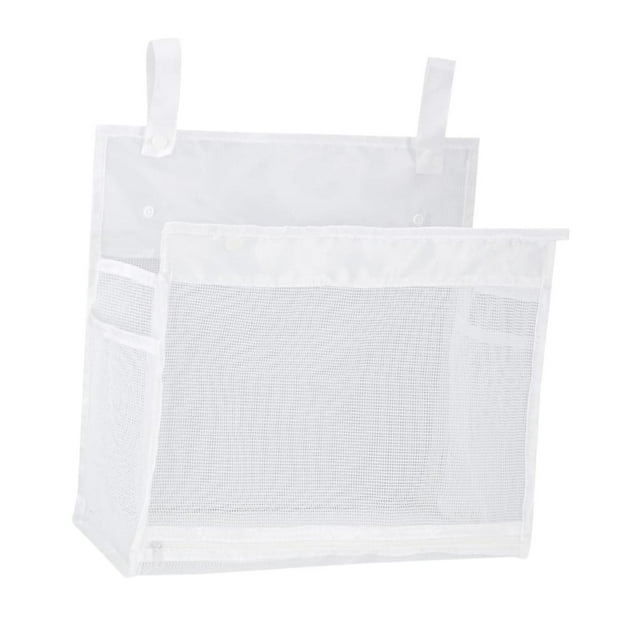 Organizador de juguetes de baño de malla, bolsa de red para la ducha, para baño de niños pequeños blanco