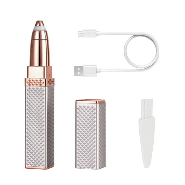 Removedor de vello facial impecable para mujeres, maquinilla de afeitar eléctrica para rostro, embalaje reciclable, recortador de cejas recargable 2 en 1, 2 uds.