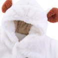 thumbnail image 4 of GYRATEDREAM Baby Boys Girls Fleece Jumpsuit Snowsuit Hooded Rompers Thick Warm Coat Winter, Infant Jacket Pajamas Cute Bodysuits Outwear,0-12 Month, 4 of 11
