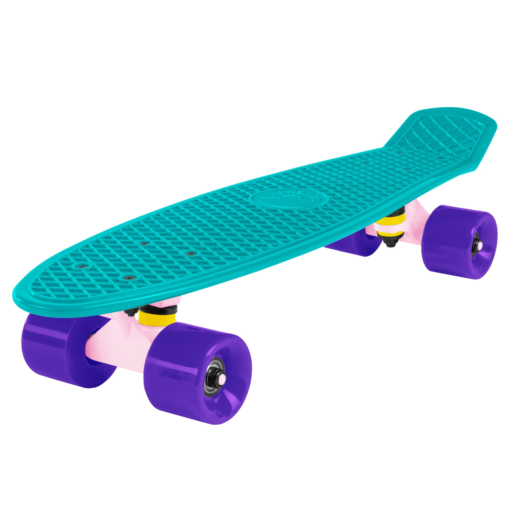 Cal 7 Complete Mini Cruiser Skateboard, 22 Inch Plastic in Retro Design