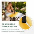 thumbnail image 4 of Round Outdoor Tablecloth with Umbrella Hole and Zipper, Orange Grey White Tablecloth with Elastic Waterproof, Farmhouse Ombre Color Modern Simple Patio Table Covers for 45" - 54" Picnic Pool Tables, 4 of 9