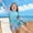 Light Blue, variant on Eltusu Girls Rush Gard Sets, Summer 2 Pieces Long Sleeve Beachwear Swim Tops and Shorts Purple Size 7-14 T