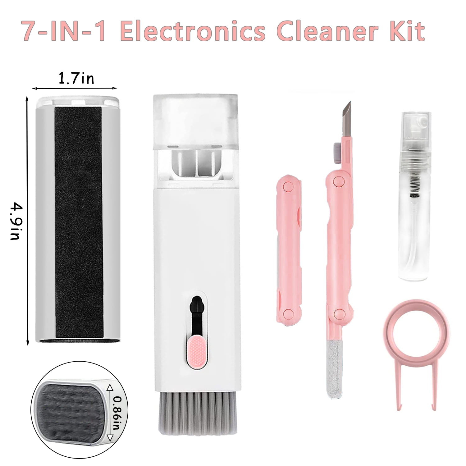 Enfudid 7-in-1 Electronics Cleaner Kit - Keyboard Cleaner kit, Portable Multifunctional  Cleaning Tool for PC Monitor/Earbud/Cell Phone/Laptop/Computer/Bluetooth  Earphones (with Cleaning Fluid) Sky Blue