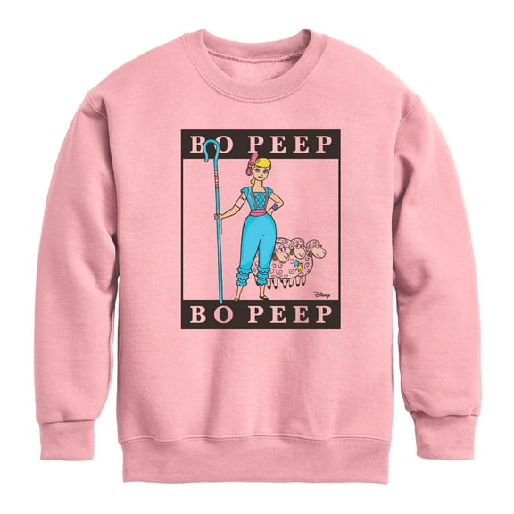 Toy Story 4 - Type Block Bo Peep - Toddler & Youth Crewneck Fleece Sweatshirt