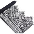 thumbnail image 1 of 3,3 yardas de cinta de encaje negro, 9,8 pulgadas de cinta de encaje floral con borde ondulado sencillo., 1 of 5