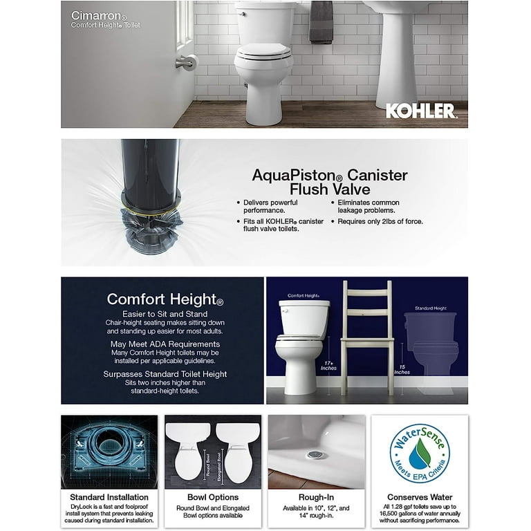 Kohler K-4418 Cimarron 1.6 Gpf Toilet Tank Only - Black - Walmart.com