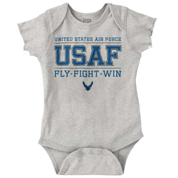 US Air Force Fly Fight Win Athletic Romper Boys or Girls Infant Baby Brisco Brands 12M