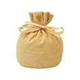 thumbnail image 1 of Youkk Velour Round Bottom Bag Drawstring Jewelry Party Birthday Gift Supply Organizer Snacks Pack with Pearl Decor Storage Tool Golden, 1 of 1