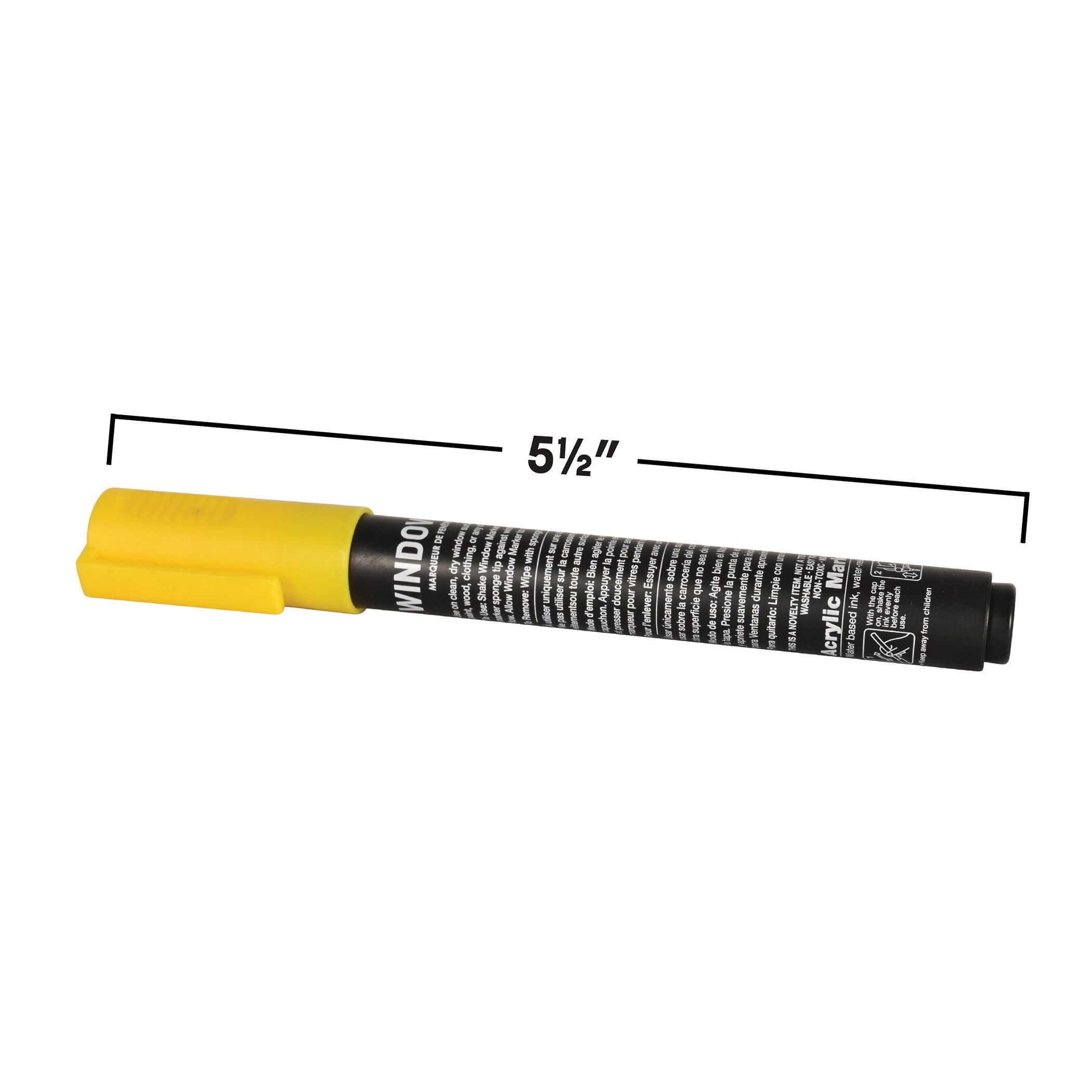 24 Pack Bulk Yellow Window Marker Washable, Non-Toxic & Easy Clean