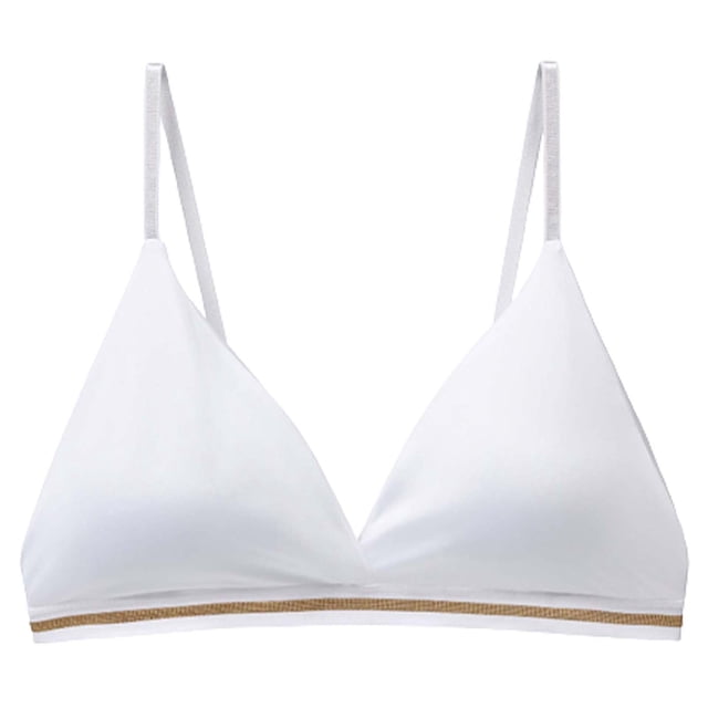 PEASKJP Women's Full Coverage Bras Wire Free Back Support Posture Bra, White L