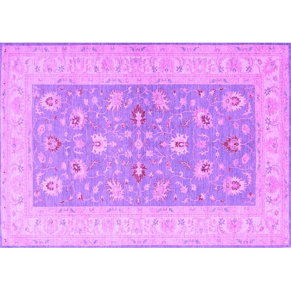 Ahgly Company Indoor Rectangle Oriental Purple Traditional Area Rugs, 3' x 5'