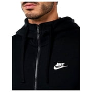 Nike Mens Sportswear Club Fleece Full Zip Hoodie, Fleece Zip-Up Hoodie Men, Black/Black/White, XL