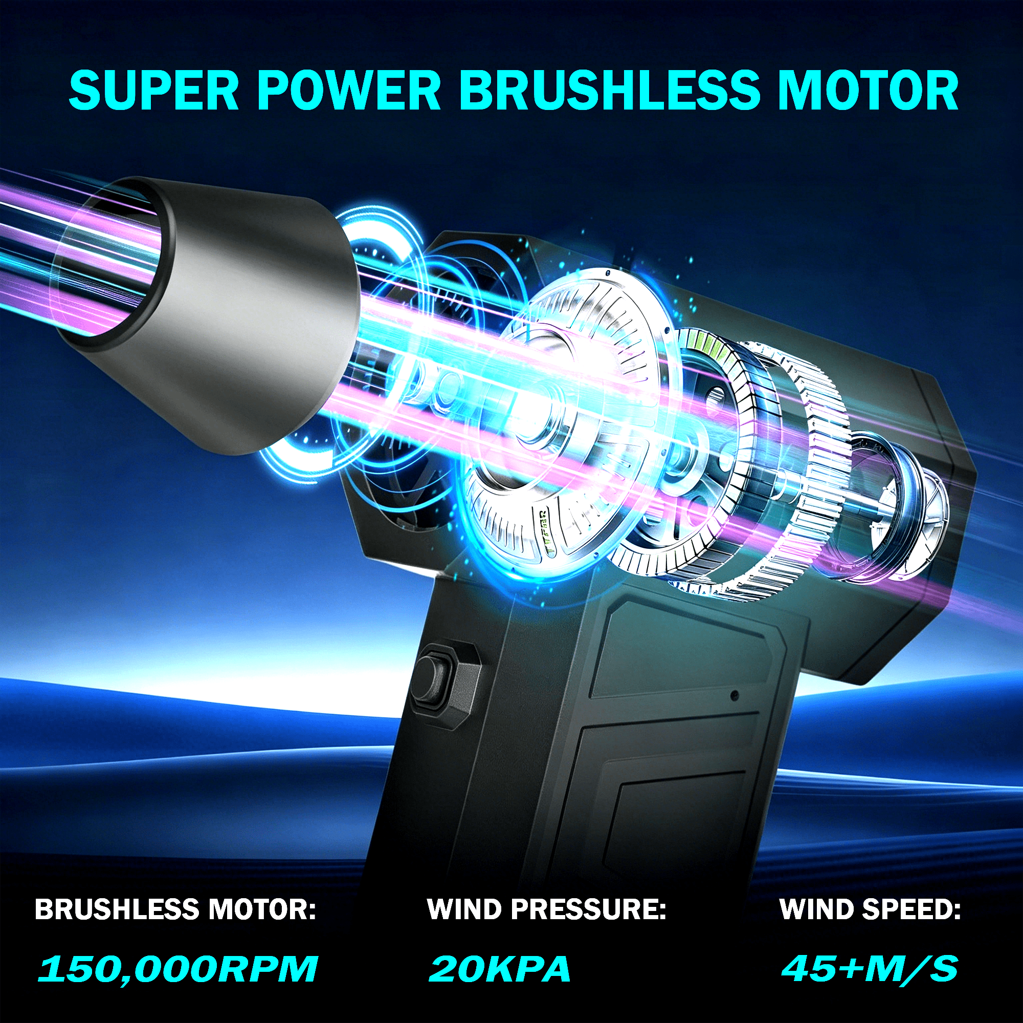 TIKBBRMG Compressed Air Duster - 150,000RPM Super Power Electric Air Duster, 4-Gear Adjustable Mini Rechargeable Cordless Air Duster Blower for Computer, Keyboard, Car, Outdoors, Home
