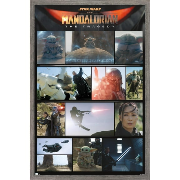 Star Wars: The Mandalorian Season 2 - Chapter 14 Grid Wall Poster, 14.725" x 22.375", Framed