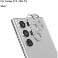 thumbnail image 2 of ZHAOCHENG Pack de 2 protectores de lente de cámara compatibles con Samsung Galaxy S22 Ultra, protector de lente de cámara de metal de aluminio compatible con Samsung Galaxy S22 Ultra (plateado), 2 of 5