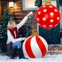 Btomtd Large 23.62"/60cm Outdoor Inflatable Christmas Ball, PVC Inflated Holiday decor for Yard, Big Christmas Tree Ball Ornament, A