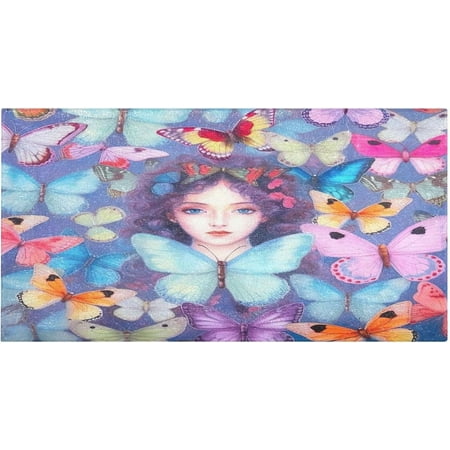 

Bestwell Colorful Butterflies Print Kitchen Mats 20 x39 Absorbent Non Slip Runner Rug Machine Washable Kitchen Floor Mat for Home Bathroom Door