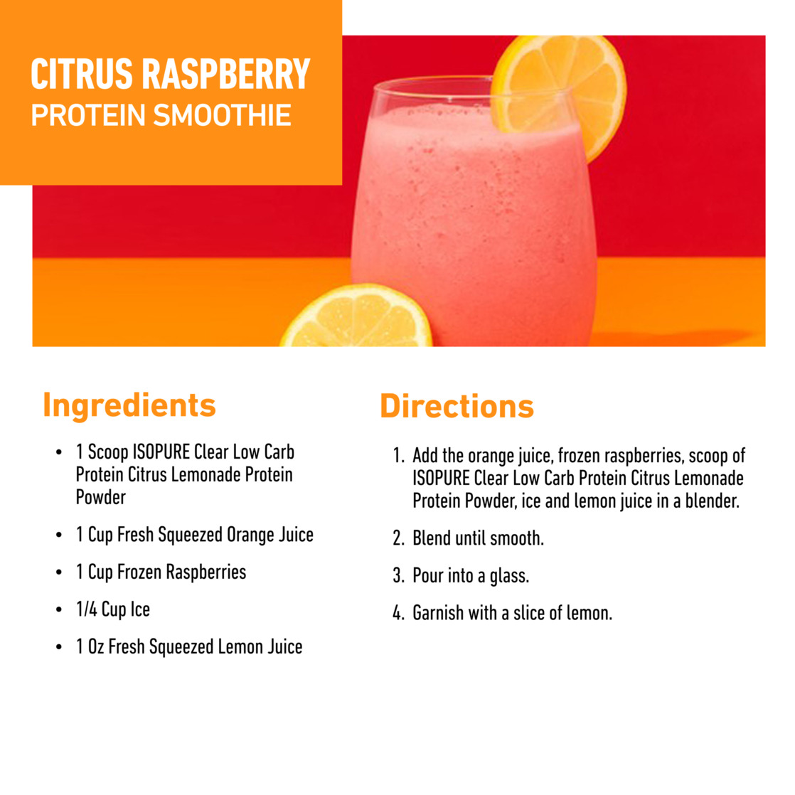 Isopure Clear Low Carb 100% Whey Protein Isolate Powder, Citrus Lemonade, 20g Protein, About 16 Servings