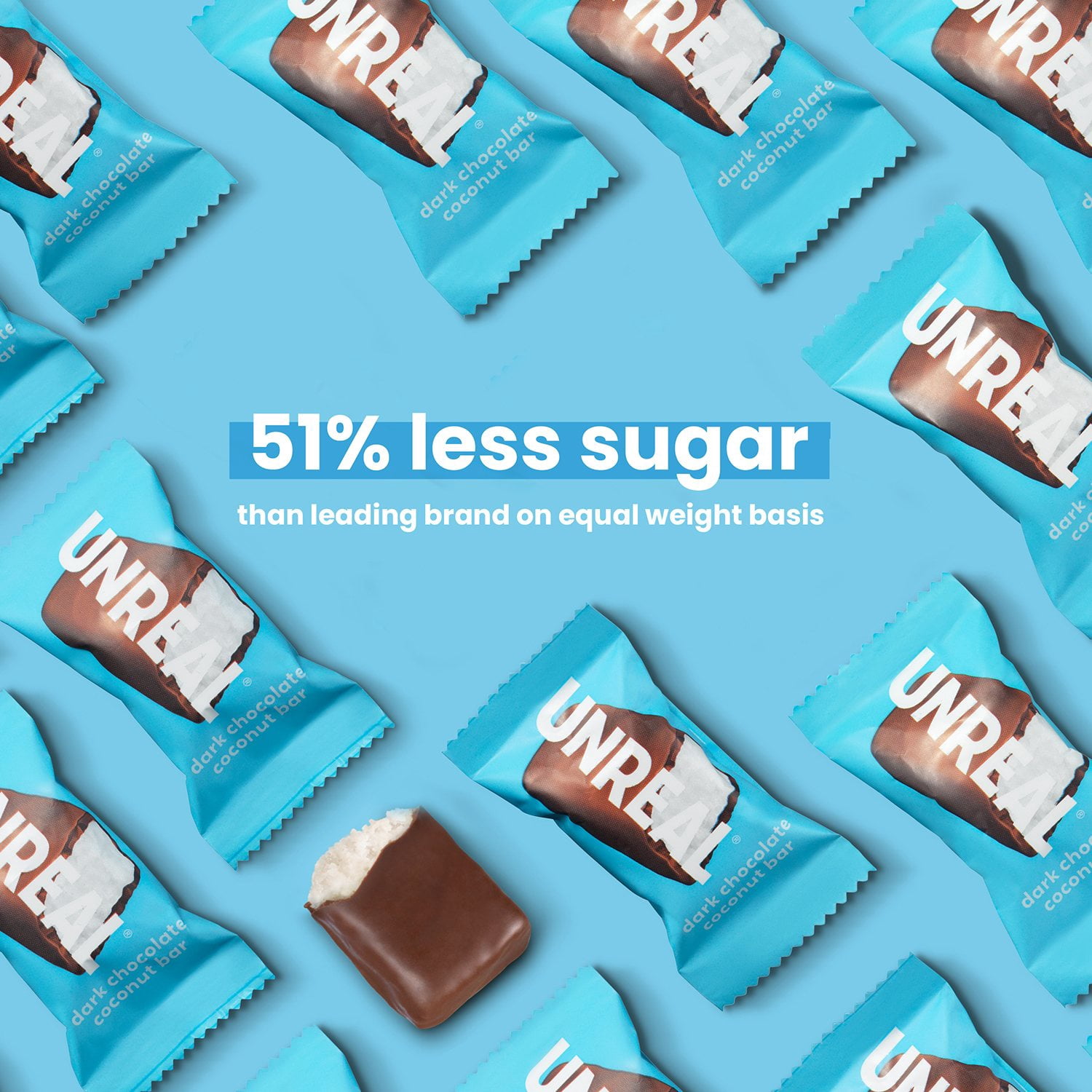 UNREAL 11.1 oz Dark Chocolate Coconut Bars – Healthy, Low Sugar Treats