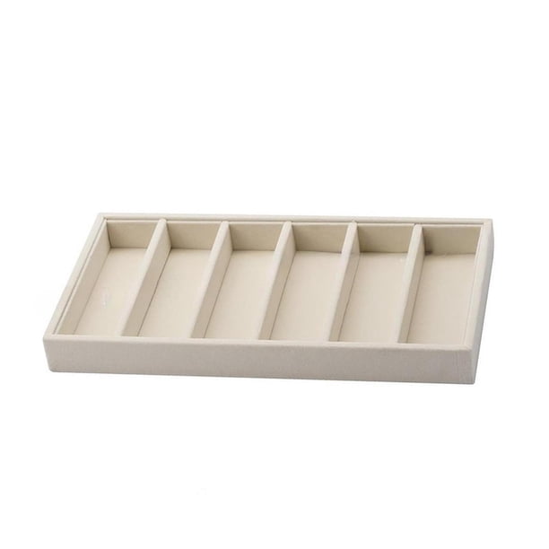 Bandeja para exhibir gafas de sol, caja de almacenamiento para anteojos, elegante contenedor con 6 compartimentos amarillo