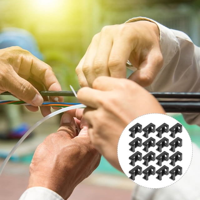 WEUVEB 500Ud Clips De Fijación Para Cables Plásticos Negros Para Uso En Oficina Y Hogar
