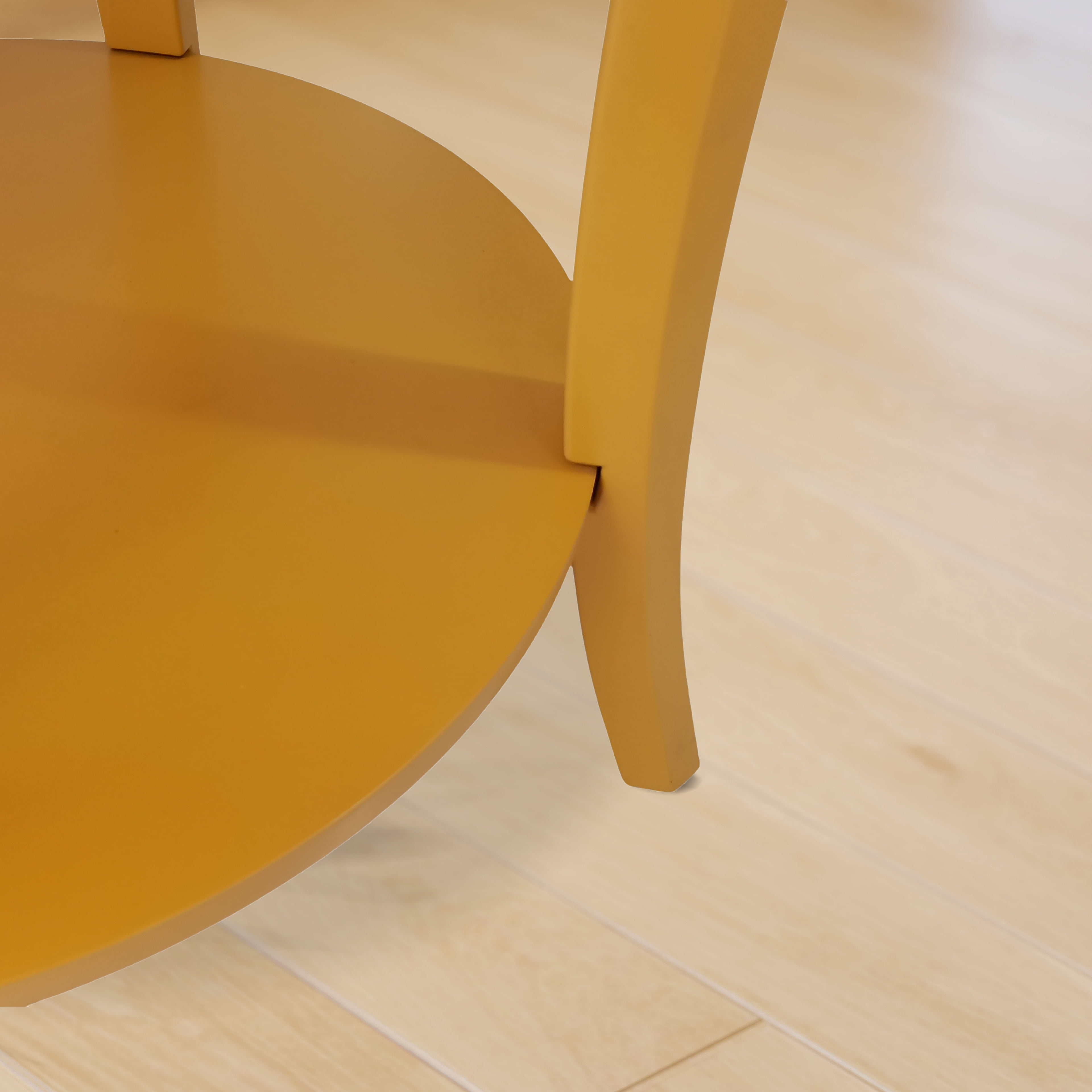 Perth Contemporary Oval End Table with Lower Storage Shelf, Curved Leg Birch Veneer Side Table for Living Room Bedroom