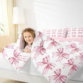 thumbnail image 4 of Feelyou Princess Pink Bow Full Size Comforter Sets, Lines Bowknot Bedding Sets, 3pcs, 4 of 8