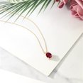 thumbnail image 4 of Gem Stone King 14K Yellow Gold Red Created Ruby Solitaire Pendant Necklace for Women | 2.50 Cttw | Gemstone July Birthstone | Oval 10X8MM | with 18 inch Silver Chain, 4 of 4