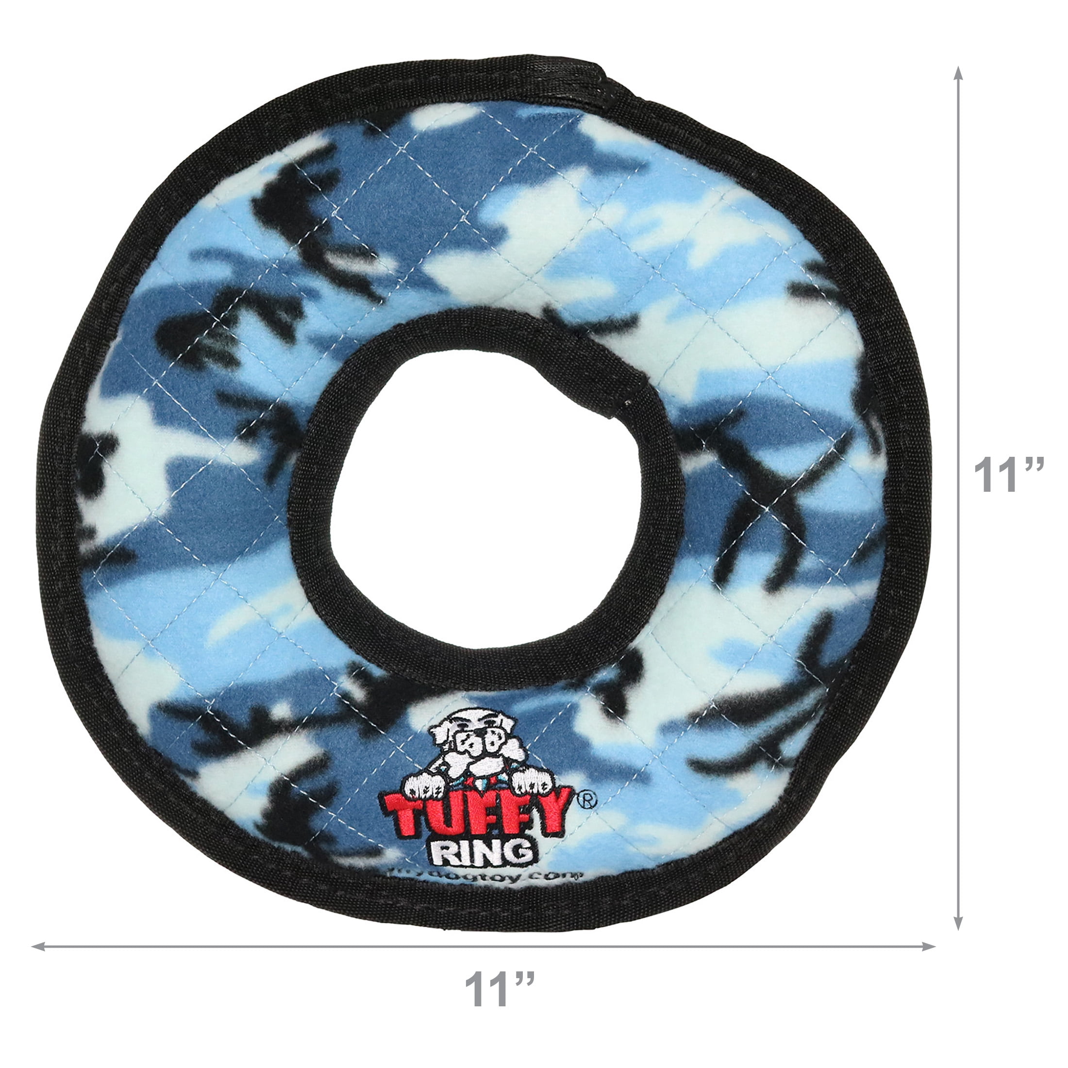 Tuffy Ultimate Ring Camo Blue Durable Plush Squeaky Dog Toy