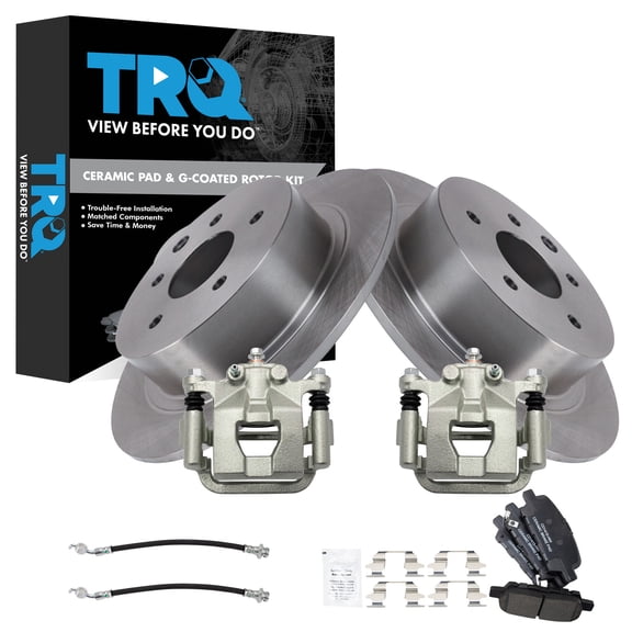 TRQ Rear Brake Pad & Rotor Kit Ceramic Premium G-Coated Fits 2010-2012 Nissan Altima