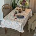 thumbnail image 2 of Rustic Tablecloth Classic Plant Printed Cotton-Blend Fabric Table Cover Farmhouse Decoration 60x84 inches Rectangle/Oblong Blue for Kitchen Dining, 2 of 6