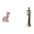 thumbnail image 1 of Elegante escultura de una dama africana con gatos. Figura decorativa de arte artesanal para chimenea y vitrina. Estatua decorativa vintage de animal., 1 of 8
