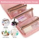 thumbnail image 3 of Neceser de viaje colgante, 4 en 1, desmontable, impermeable, plegable, para mujer, ideal para viajes, neceser colgante o neceser de maquillaje, color rosa., 3 of 4